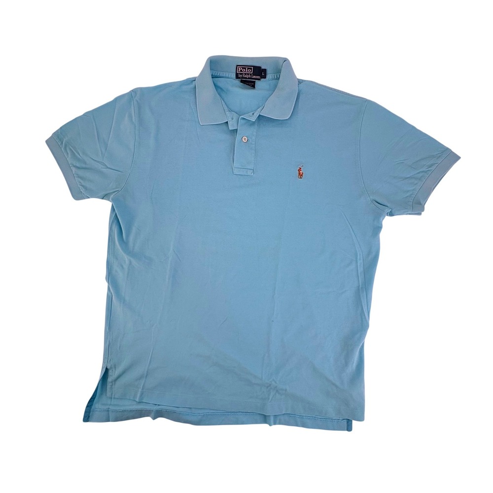 Polo Ralph Lauren Men's Light Blue Classic Fit Pima Cotton Polo Shirt Size L